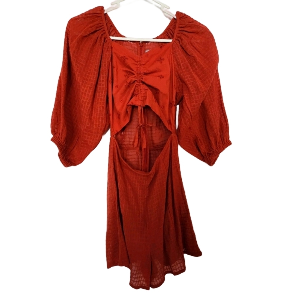 Asos Ruched Playsuit Burnt Orange